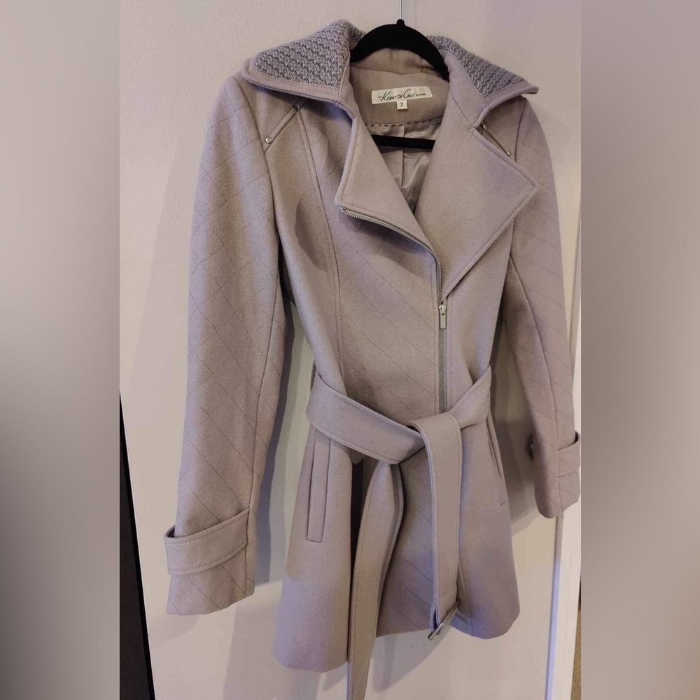 Kenneth Cole New York gray wool coat size 2
